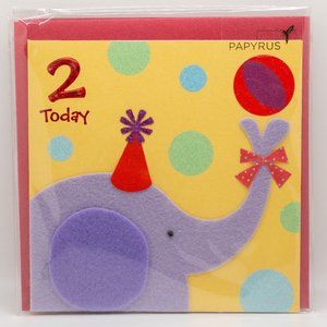 Happy 2nd Birthday Elephant Papyrus Card